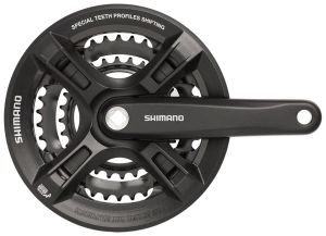 Altus FC-M311 Crankset - 170mm 7/8-Speed 48/38/28t Riveted Square Taper JIS Spindle Interface BLK