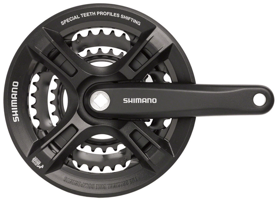 Altus FC-M311 Crankset - 170mm 7/8-Speed 48/38/28t Riveted Square Taper JIS Spindle Interface BLK