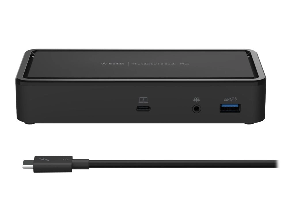 Belkin Thunderbolt 3 Dock Plus - Docking station - USB-C / Thunderbolt 3 - 2 x DP - 1GbE - 125 Watt - TAA Compliant F4U109TT-TAA