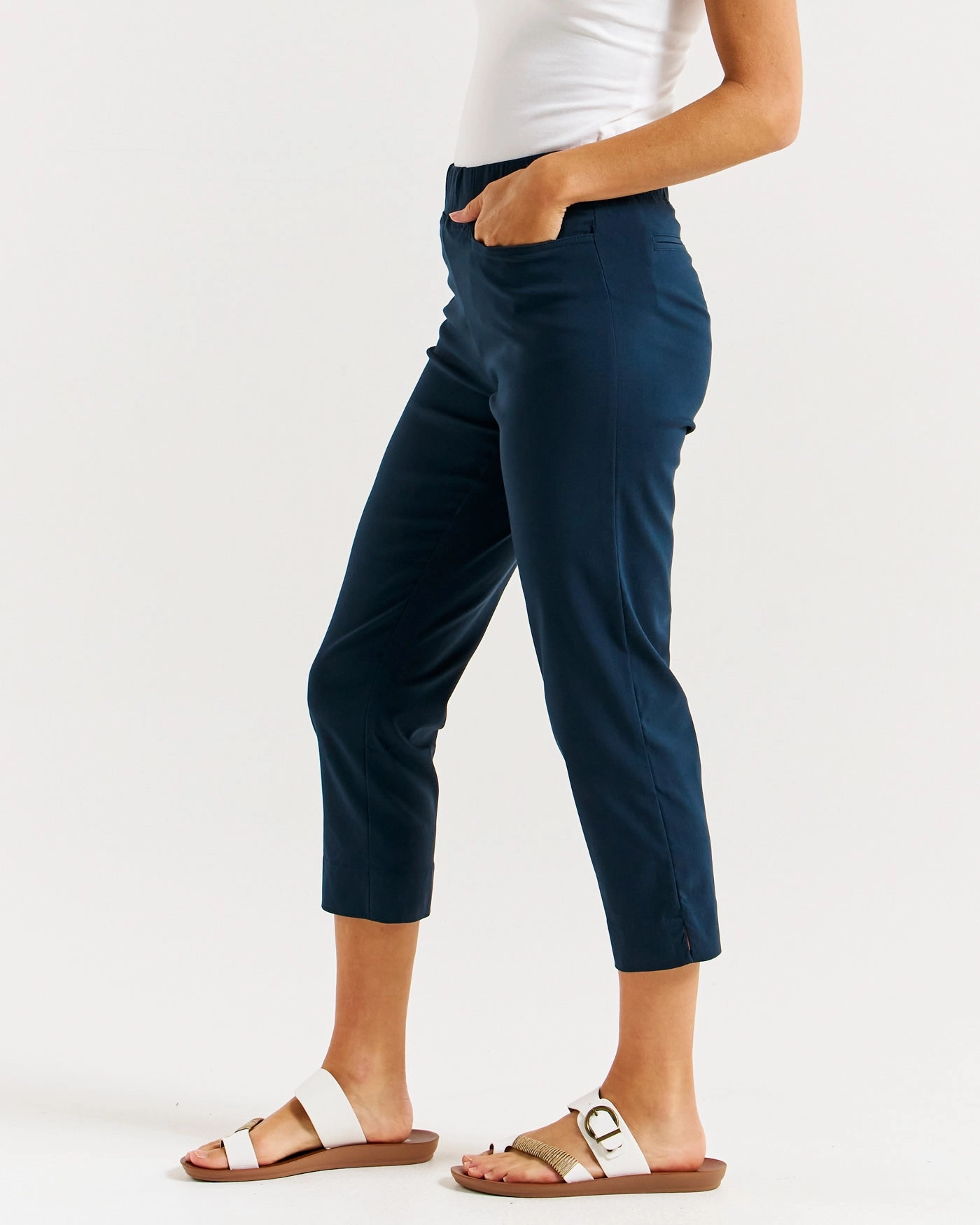 Betty Basics Crop Bengaline Pant Navy