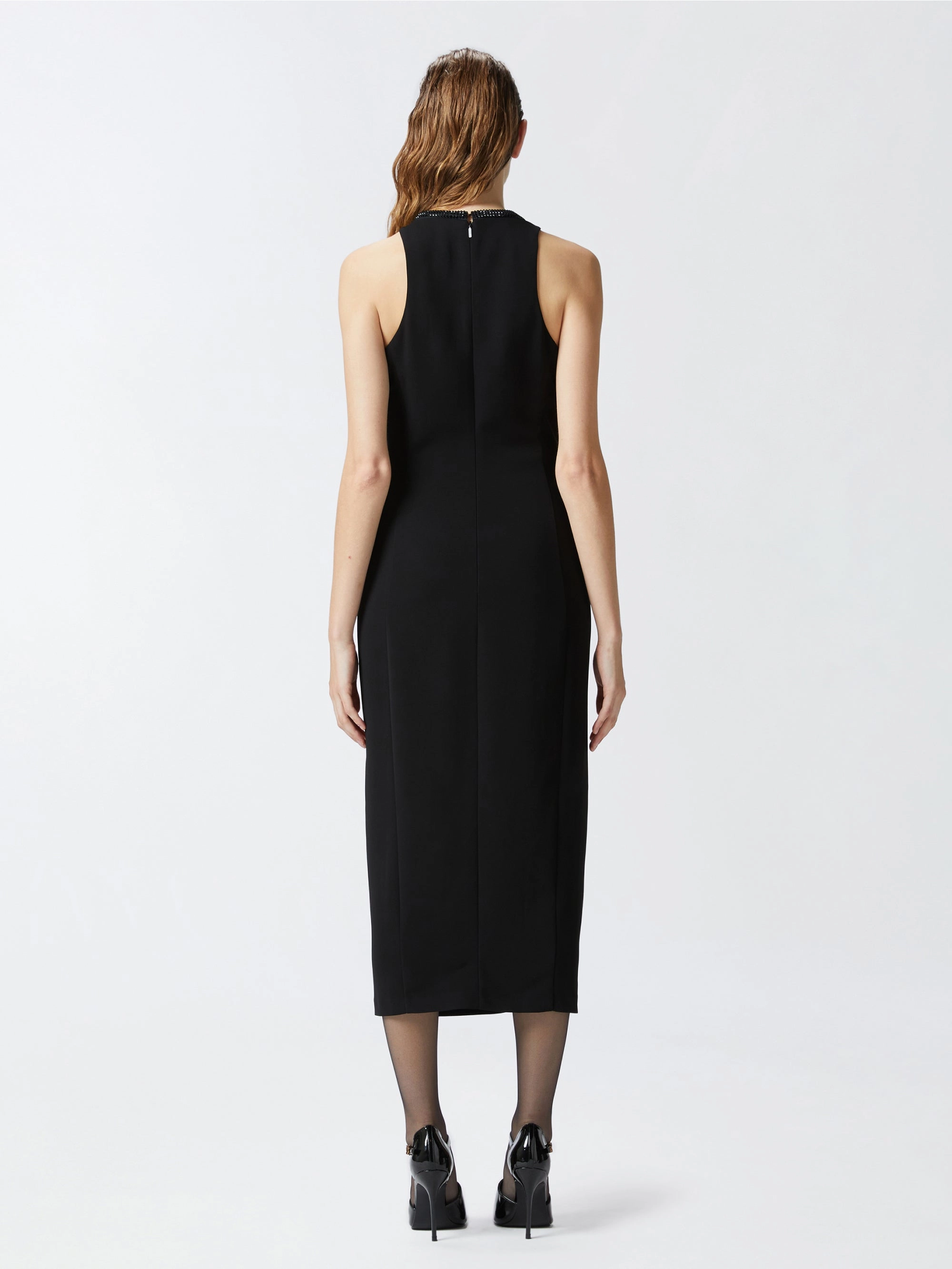 Black Rhinestone Sheath Dress
