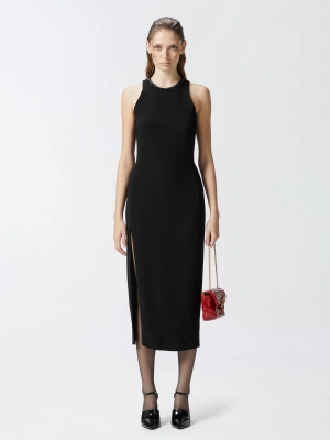 Black Rhinestone Sheath Dress