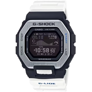 Casio Men's Watch - G-Shock G-Lide Black Digital Dial White Resin Strap | GBX100-7