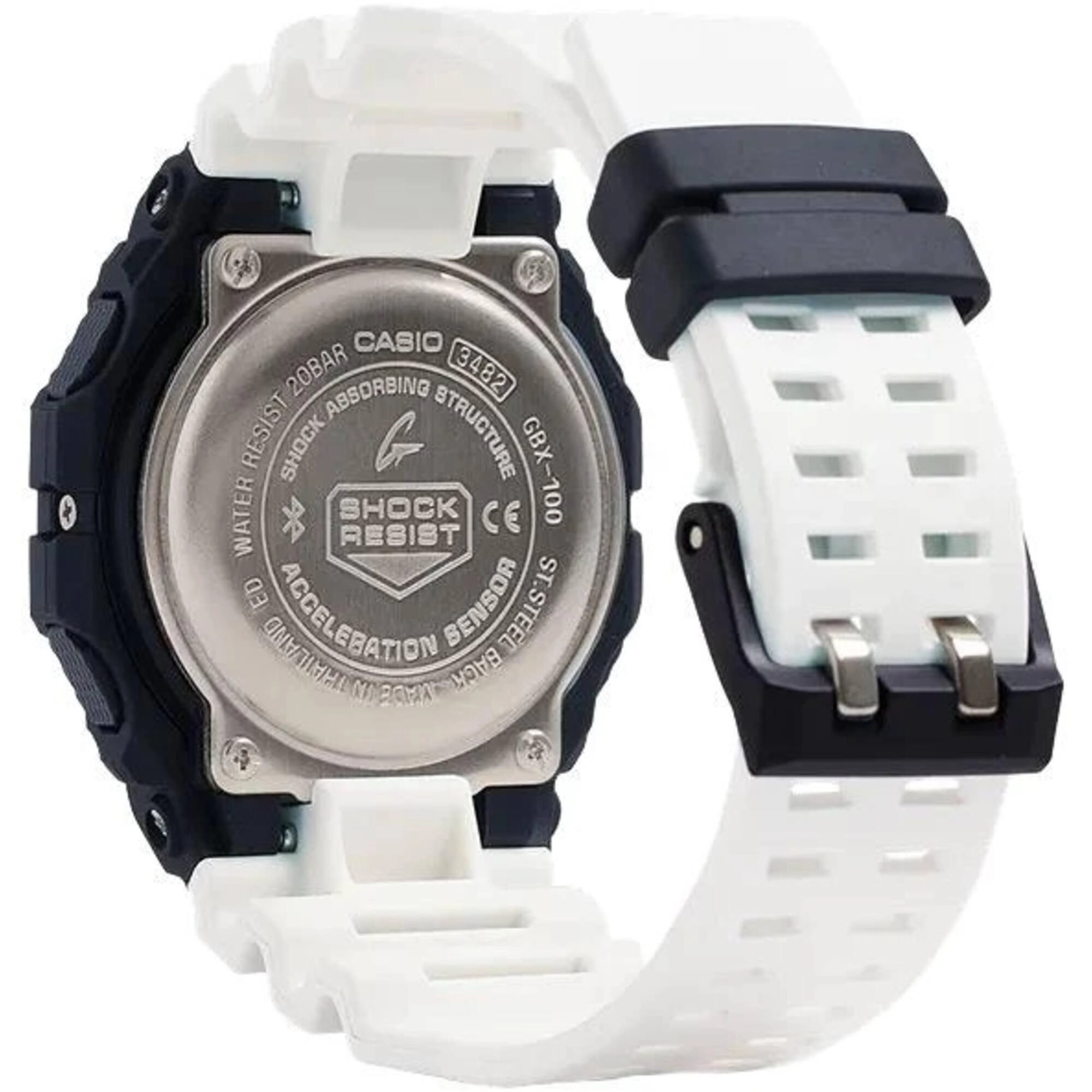 Casio Men's Watch - G-Shock G-Lide Black Digital Dial White Resin Strap | GBX100-7