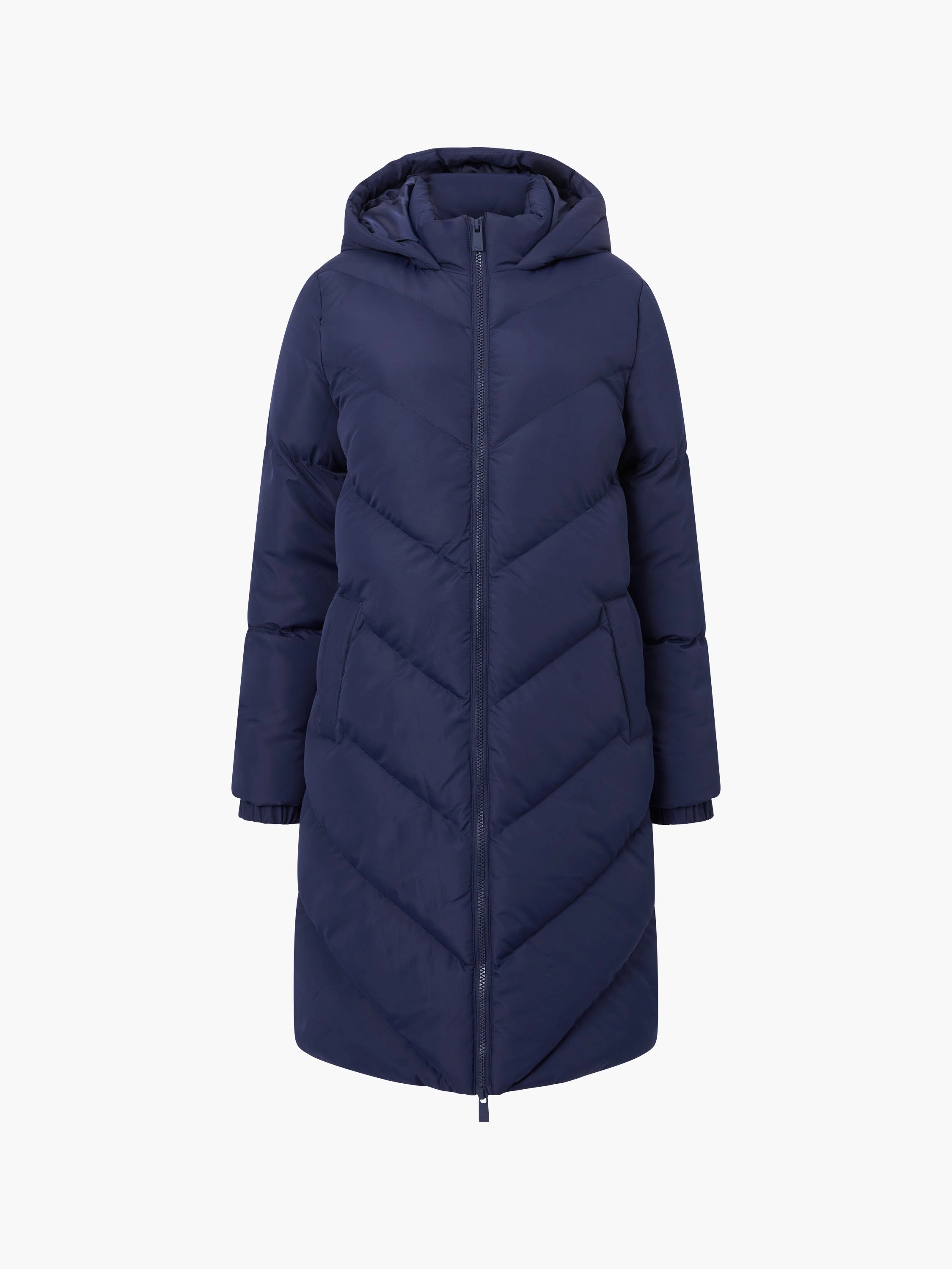 Chevron Hooded Puffer Coat