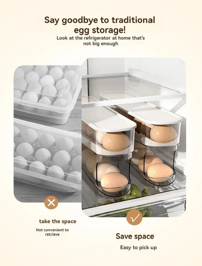 Egg Storage Box Automatic Scrolling Egg Holder
