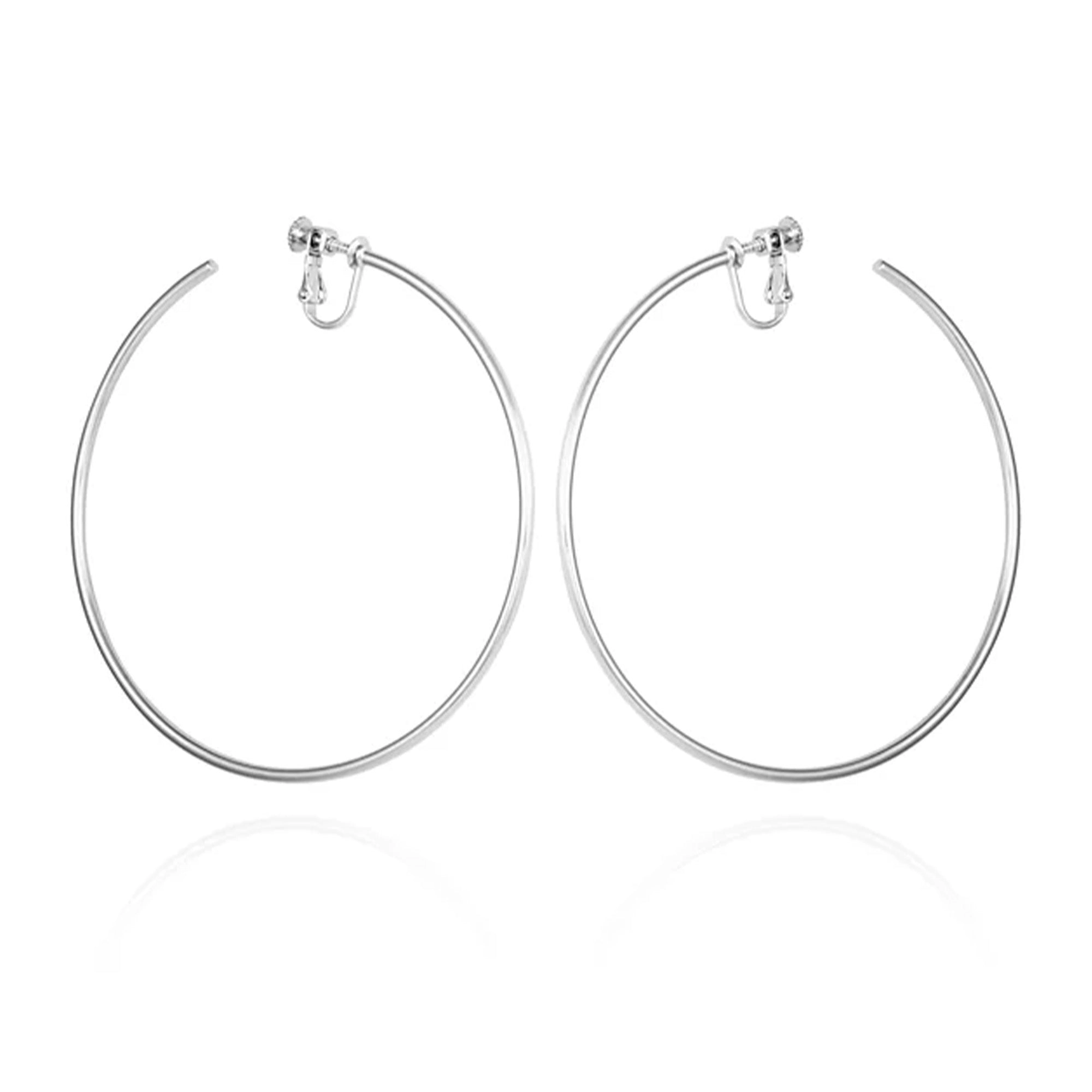 Extra Large Open Hoop Clip On Earrings