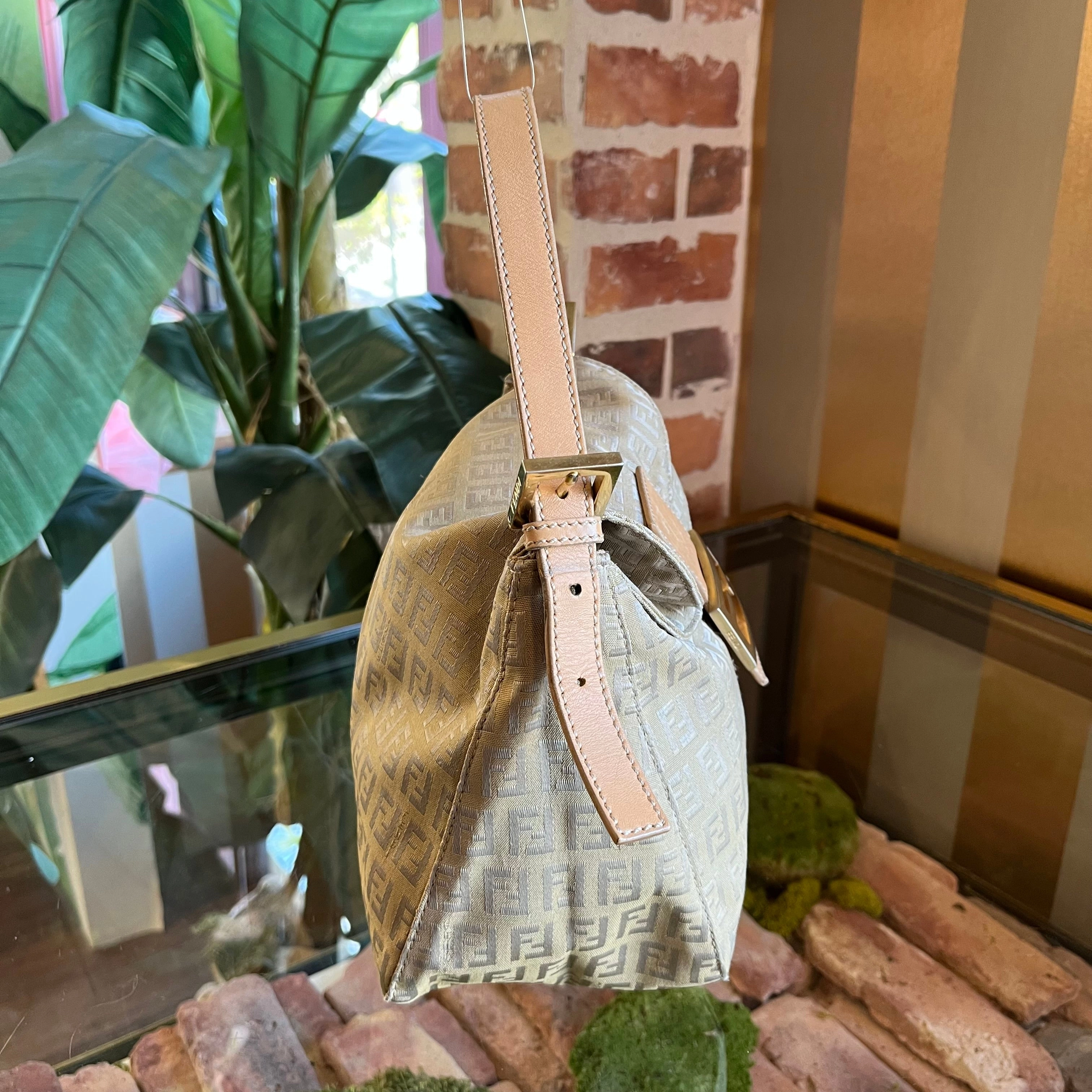 FENDI Mamma Zucchino Brown Canvas Shoulder Bag