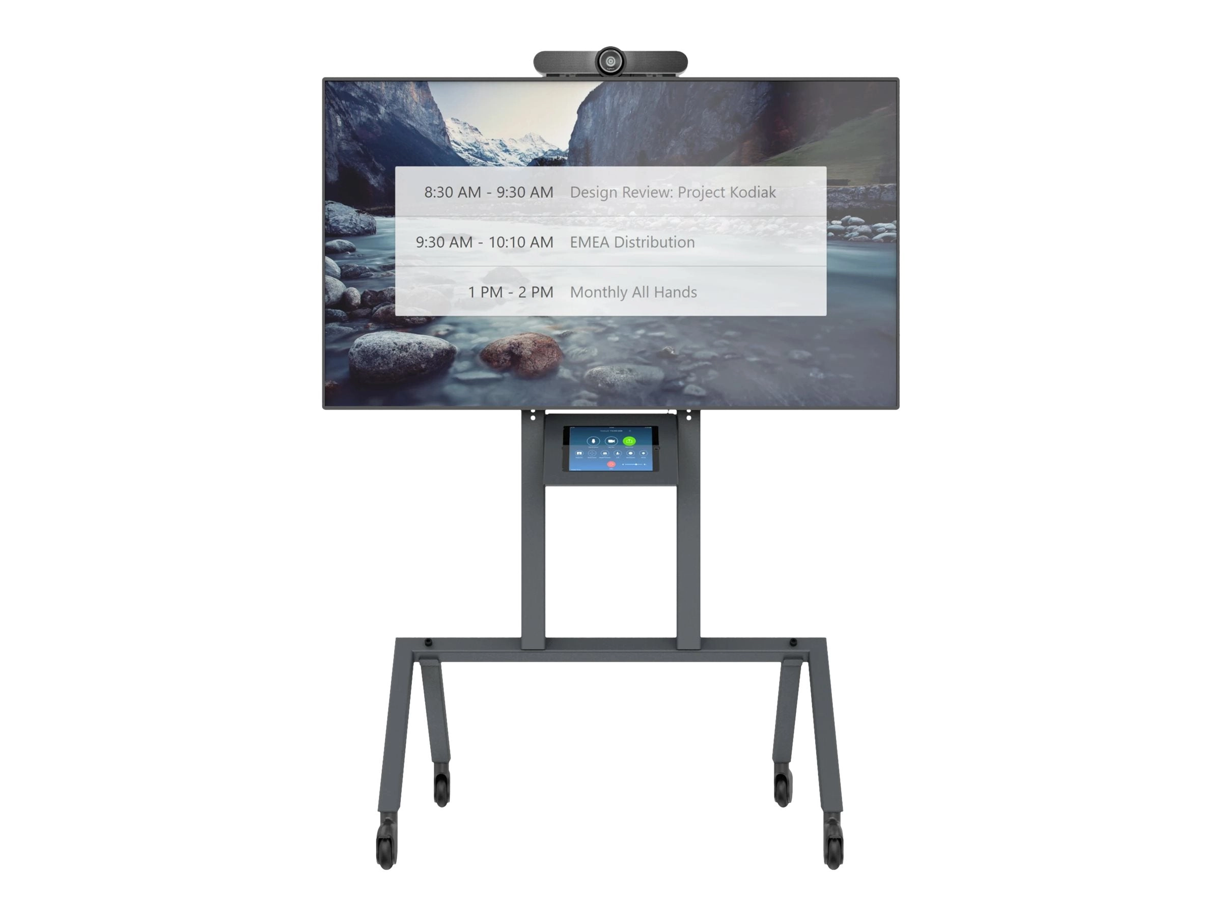 Heckler Design - Mounting kit (camera mount, hook & loop fastening tape, device panel) - for video conference camera - steel H702-BG