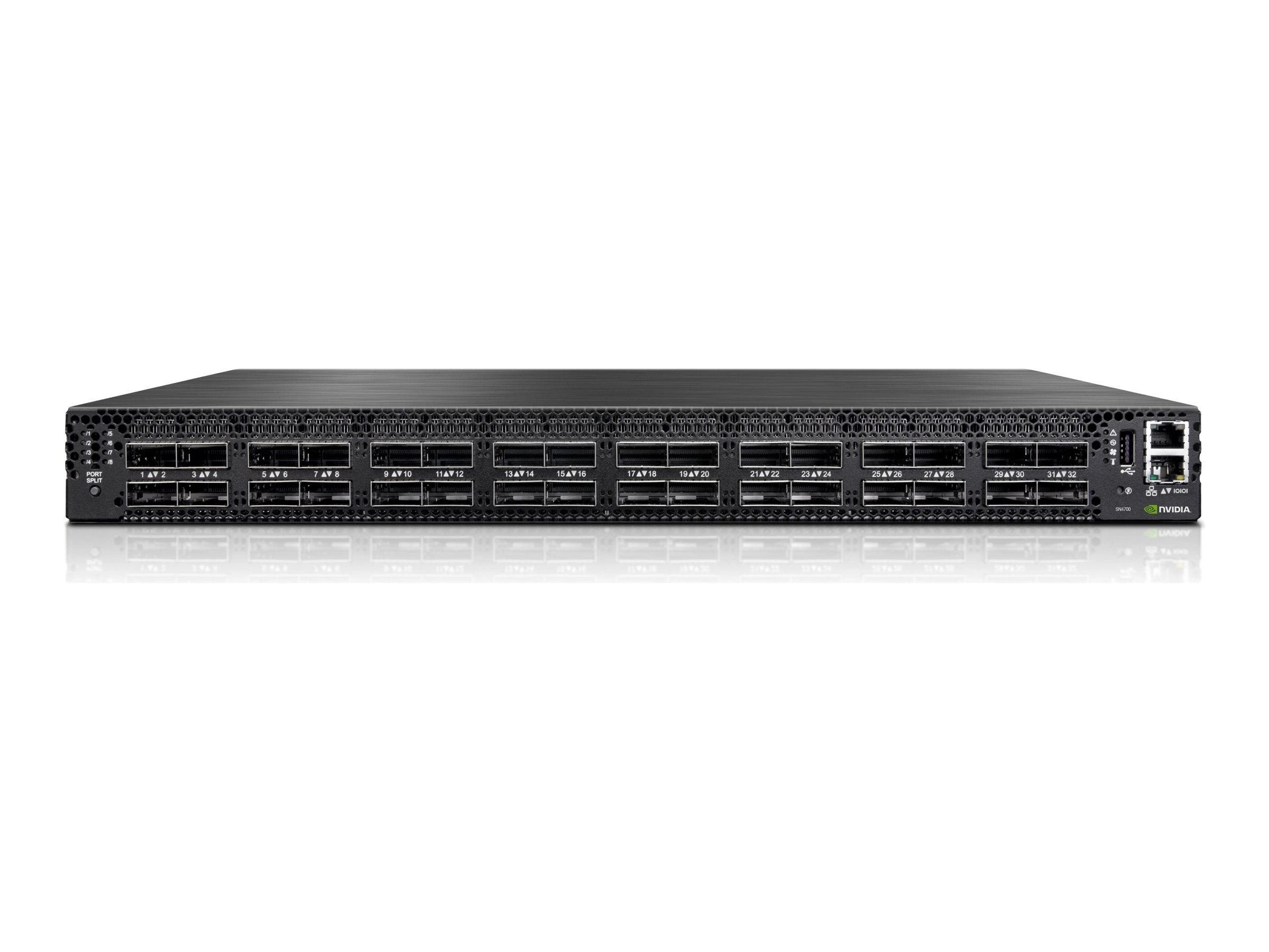 HPE SN4700M 400GbE 32QSFP-DD Switch - M-Series - switch - L3 - managed - 32 x 40/100/200/400 Gigabit Ethernet QSFP-DD - back S2T81A