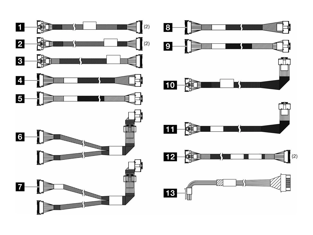 Lenovo - Storage cable kit - for 2.5 Chassis Front BP2 NVMe - for ThinkSystem SR650 V3" 4X97A88459