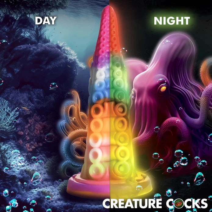 LUMINOCTOPUS GLOW-IN-THE-DARK TENTACLE SILICONE DILDO