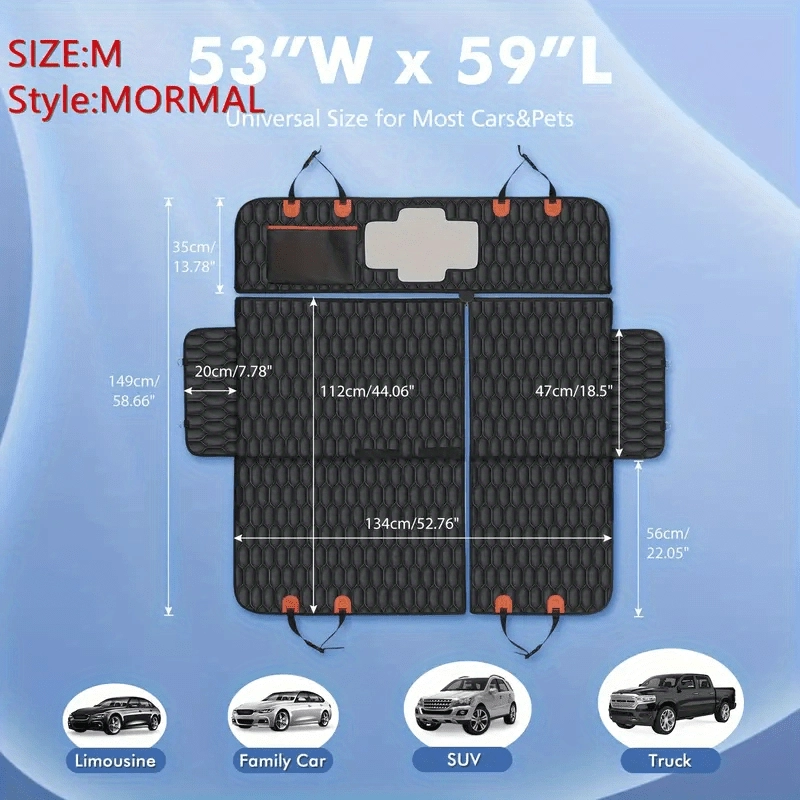 Mpow Back Seat Extender for Dogs-Supports Black