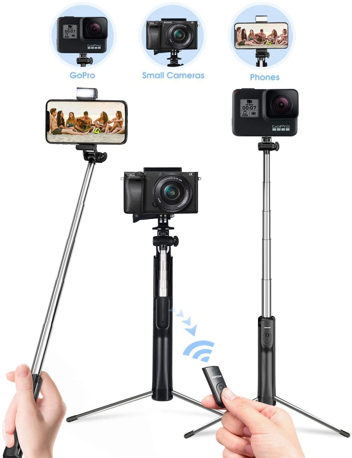 MPOW PA168A Selfie Stick with Fill Light