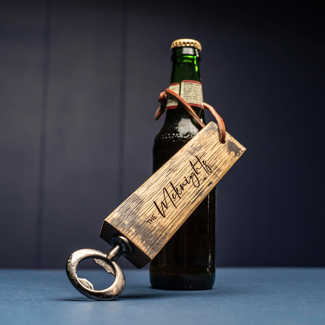 Personalized Bottle Opener Made From Tennessee Whiskey Barrel