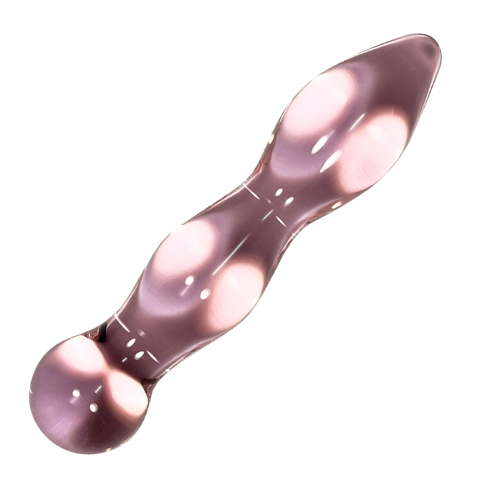 PINK GLASS CURVY SWELLS TAPERED TIP DILDO