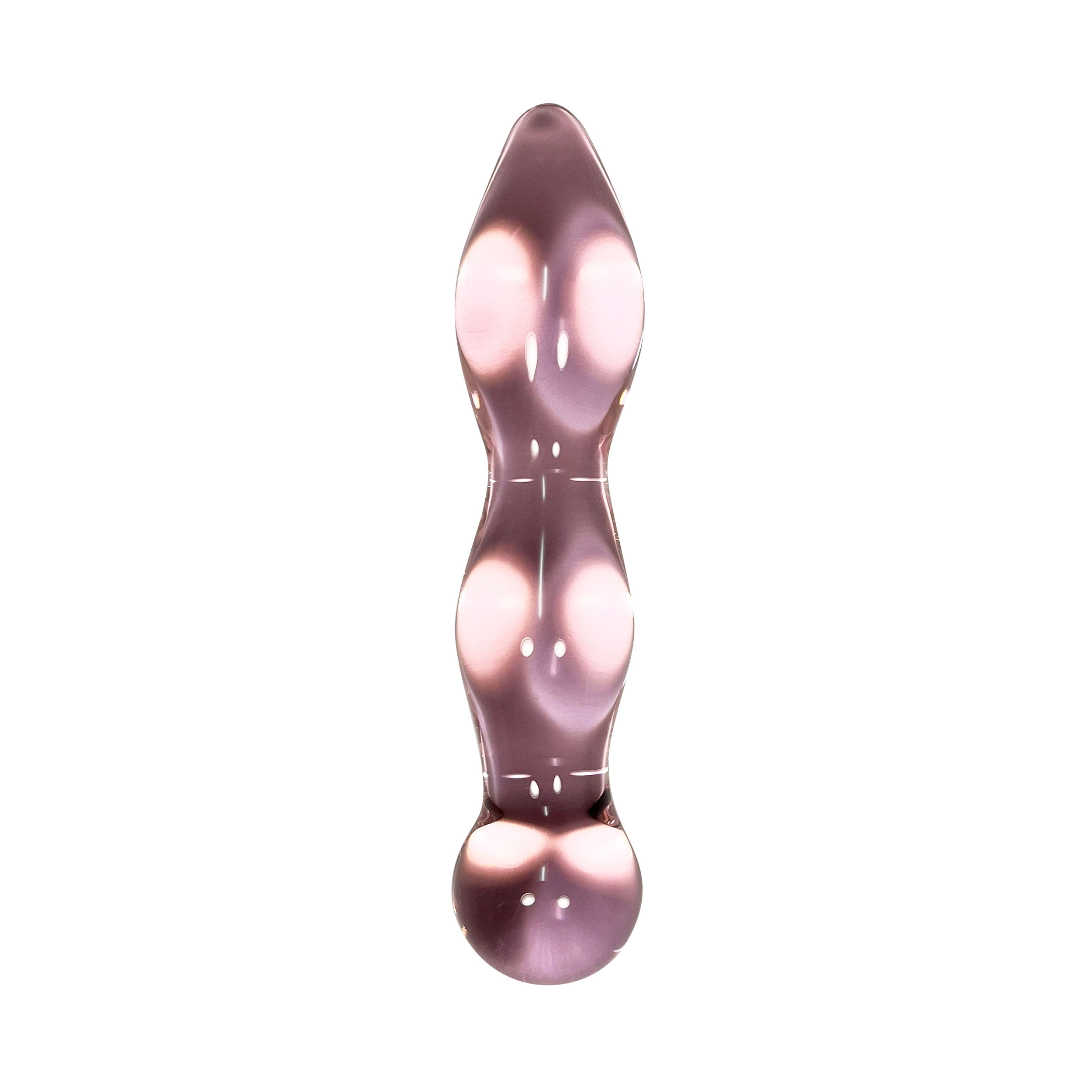 PINK GLASS CURVY SWELLS TAPERED TIP DILDO