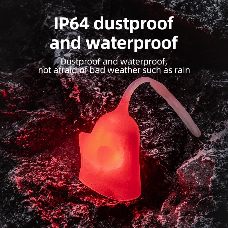 ROCKBROS Waterproof Warning Light Ghost Elastic Taillight 3 Modes Silicone Shell