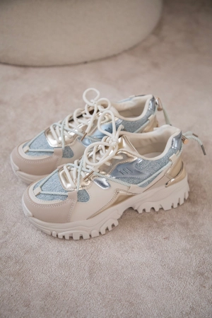 Sandy Suprème Beige/Blue - Sneakers
