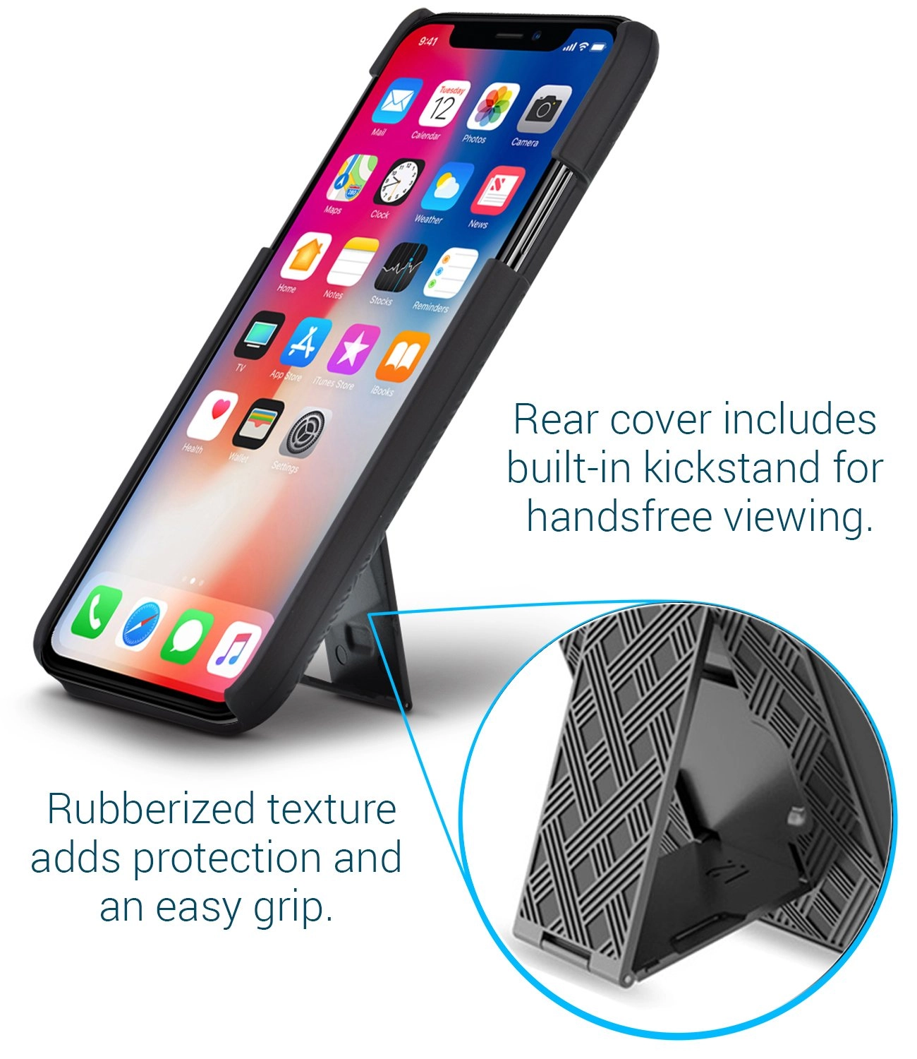 SHELL & HOLSTER COMBO CASE: APPLE IPHONE X/XS