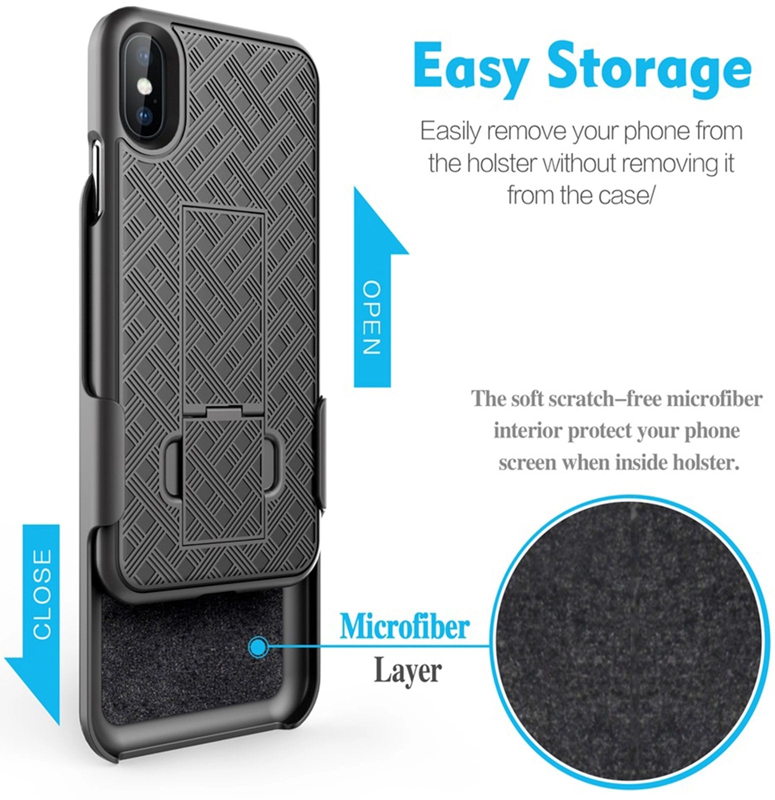 SHELL & HOLSTER COMBO CASE: APPLE IPHONE X/XS