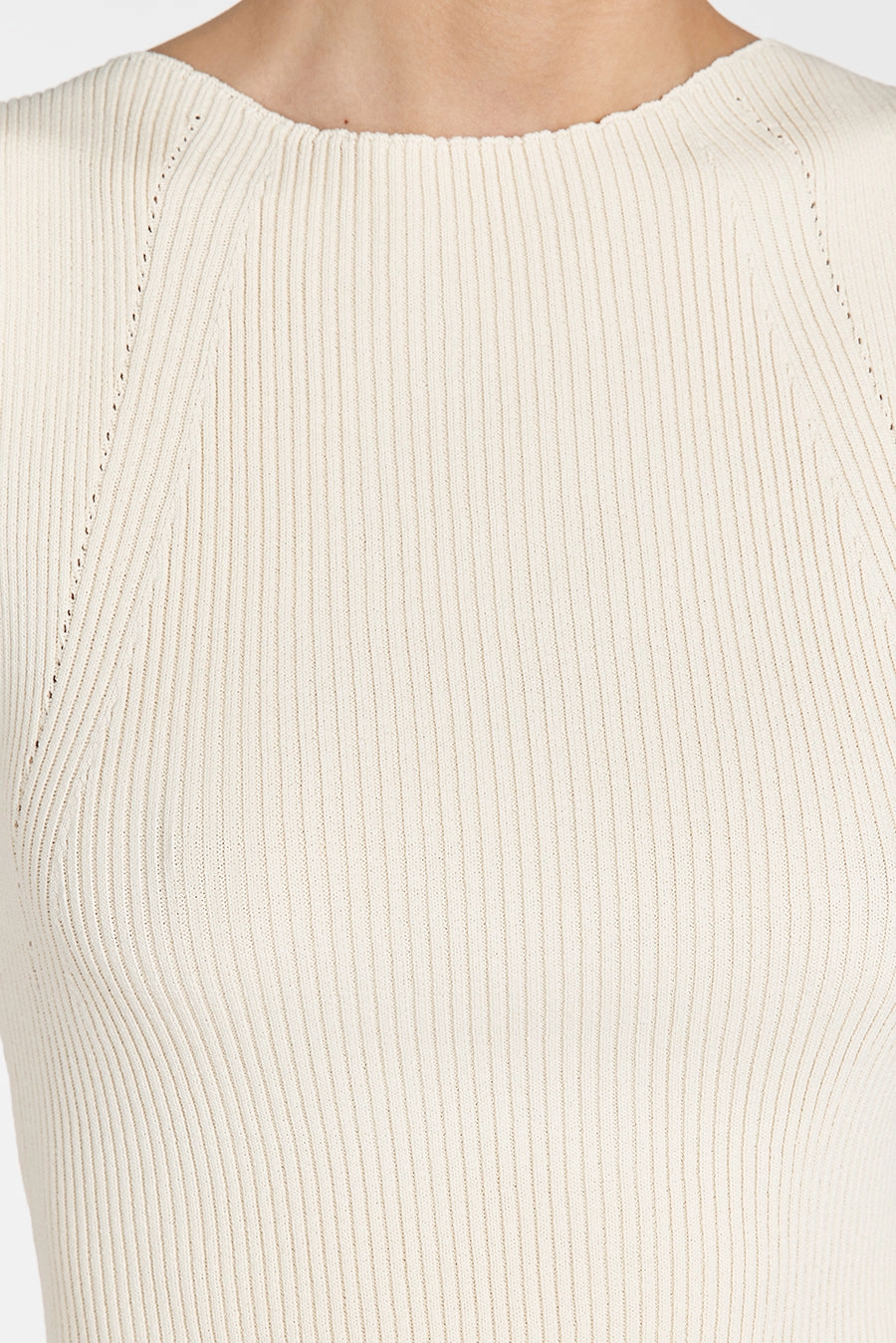 SOFIA CREAM LONGLINE KNIT TOP