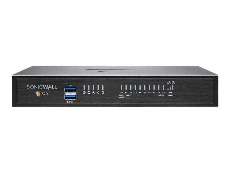 SonicWall TZ570W - Advanced Edition - security appliance - 1GbE, 5GbE - Wi-Fi 5 - 2.4 GHz, 5 GHz - SonicWALL Secure Upgrade Plus 02-SSC-5691