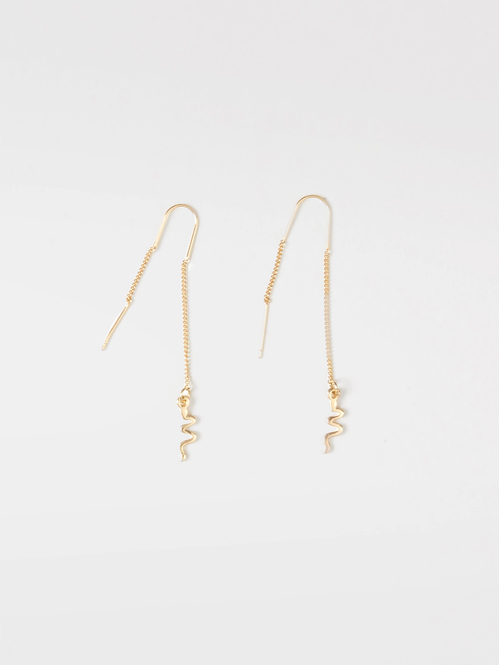 Thread Through Snake Earrings