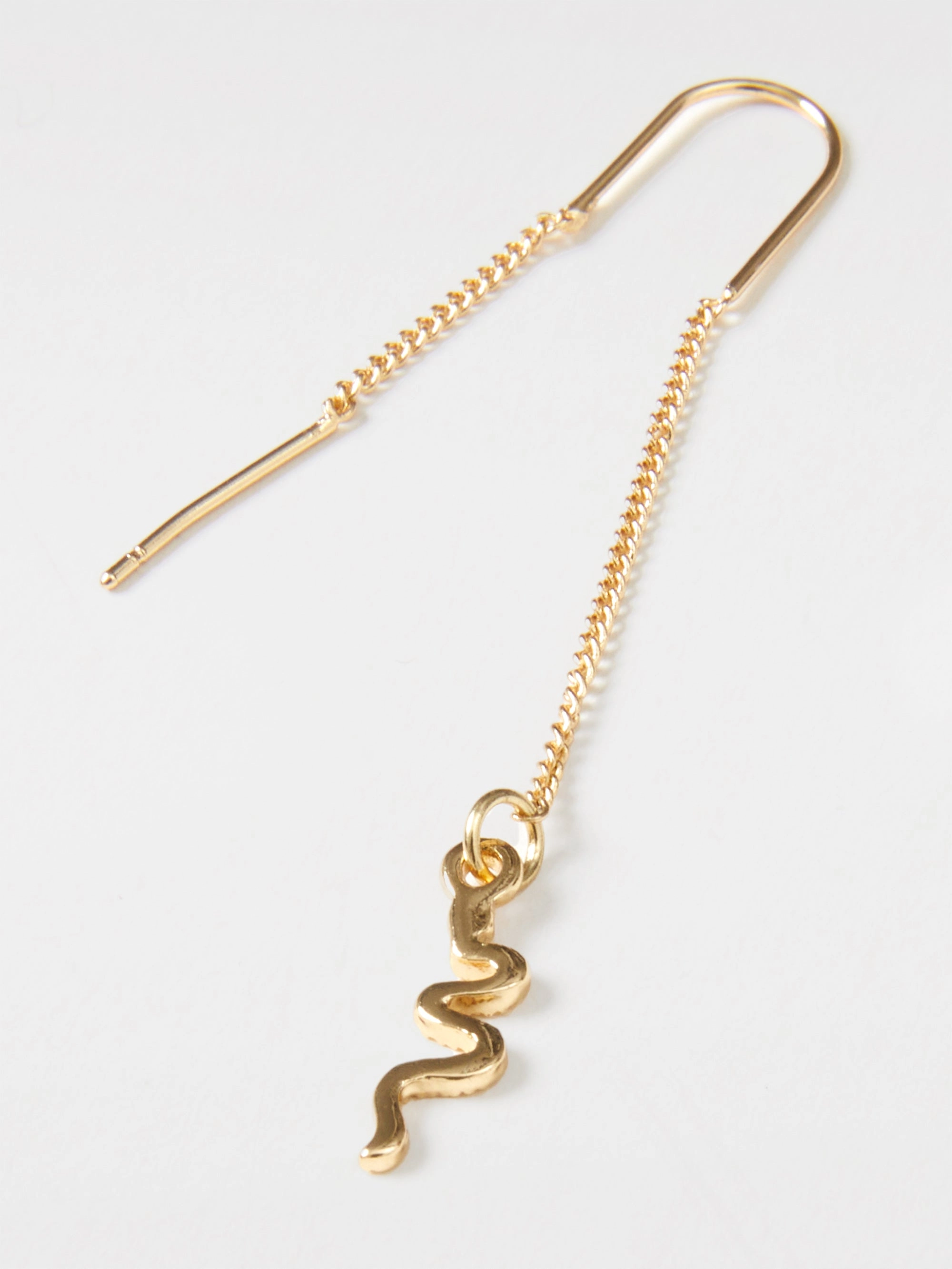 Thread Through Snake Earrings